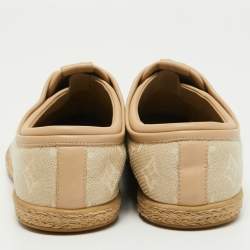 Louis Vuitton Beige Woven Monogram Raffia and Canvas Popincourt Espadrille Sneakers Size 39.5