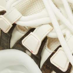 Louis Vuitton White/Brown Mesh, Leather and Monogram Canvas Archlight Sneakers Size 34.5