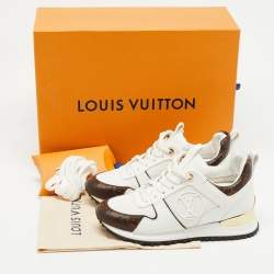 Louis Vuitton White Leather and Mesh Run Away Sneakers Size 35