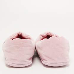 Pre Owned Louis Vuitton Pink Monogram Velvet Dreamy Smoking Slippers Size 37
