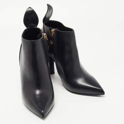 Pre Owned Louis Vuitton Black/Brown Monogram Canvas and Leather Rodeo Queen Ankle Boots Size 36