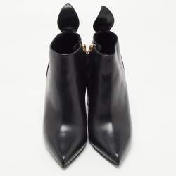 Pre Owned Louis Vuitton Black/Brown Monogram Canvas and Leather Rodeo Queen Ankle Boots Size 36