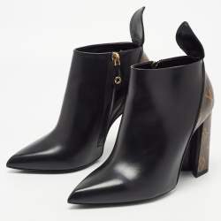 Louis Vuitton Black Leather Platform Ankle Boots Size 36 Louis Vuitton