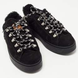 Louis Vuitton Black Suede Low Top Sneakers Size 40