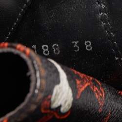 Pre Owned Louis Vuitton Brown/Black Suede And Coated Canvas Laureate Catogram Platform Ankle Boots Size 38