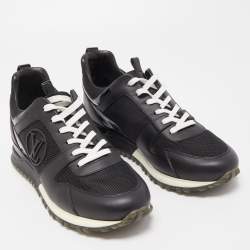 Louis Vuitton Black Leather and Mesh Run Away Sneakers Size 39