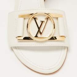 Louis Vuitton White Leather Ankle Strap Sandals Size 36
