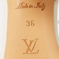 Louis Vuitton White Leather Ankle Strap Sandals Size 36