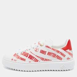 Louis Vuitton White Leather Low Top Sneakers Size 38