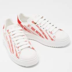 Louis Vuitton White Leather Low Top Sneakers Size 38