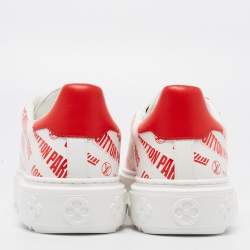 Louis Vuitton White Leather Low Top Sneakers Size 38