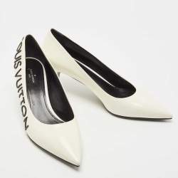 Louis Vuitton Cream Patent Leather Call Back Pointed Toe Pumps Size 40