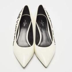Louis Vuitton Cream Patent Leather Call Back Pointed Toe Pumps Size 40