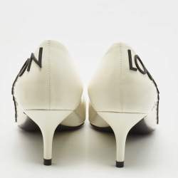 Louis Vuitton Cream Patent Leather Call Back Pointed Toe Pumps Size 40