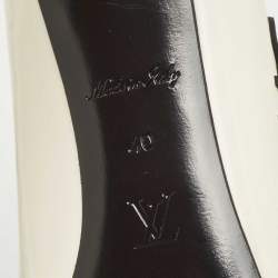 Louis Vuitton Cream Patent Leather Call Back Pointed Toe Pumps Size 40