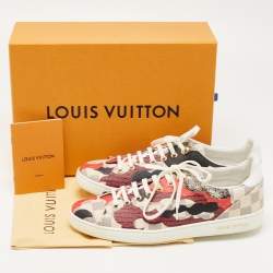 Louis Vuitton Multicolor Damier Azur Canvas And Leather Trim Overcloud Lace Up Sneakers Size 40