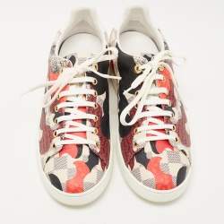 Louis Vuitton Multicolor Damier Azur Canvas And Leather Trim Overcloud Lace Up Sneakers Size 40