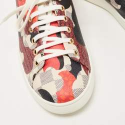 Louis Vuitton Multicolor Damier Azur Canvas And Leather Trim Overcloud Lace Up Sneakers Size 40