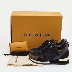 Louis Vuitton Brown/Black Suede and Canvas Run Away  Sneakers Size 37.5