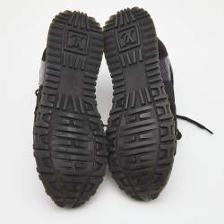 Louis Vuitton Brown/Black Suede and Canvas Run Away  Sneakers Size 37.5