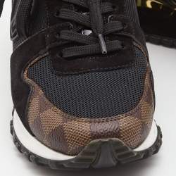 Louis Vuitton Brown/Black Suede and Canvas Run Away  Sneakers Size 37.5