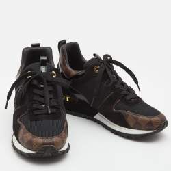 Louis Vuitton Brown/Black Suede and Canvas Run Away  Sneakers Size 37.5