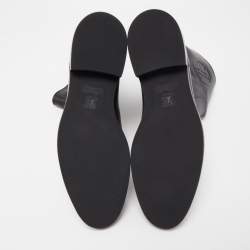 Pre Owned Louis Vuitton Black Leather Ankle Boots Size 41