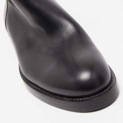 Pre Owned Louis Vuitton Black Leather Ankle Boots Size 41