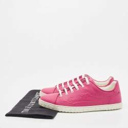 Louis Vuitton Pink Leather Low Top Sneakers Size 36.5