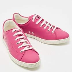 Louis Vuitton Pink Leather Low Top Sneakers Size 36.5