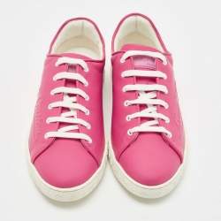 Louis Vuitton Pink Leather Low Top Sneakers Size 36.5
