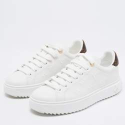 Louis Vuitton White Monogram Embossed Leather Time Out Sneakers Size 39 Louis  Vuitton