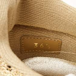 Louis Vuitton Gold Knit Fabric and Leather Aftergame Sneakers Size 36.5