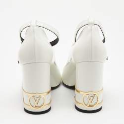 Louis Vuitton White Leather Bliss Multistrap Pumps Size 36.5