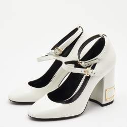 Louis Vuitton White Leather Bliss Multistrap Pumps Size 36.5