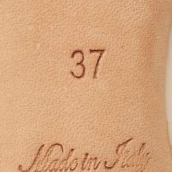 Louis Vuitton Beige Leather T-Bar Ankle Strap Pumps Size 37