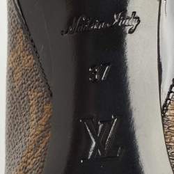 Louis Vuitton Black Patent Leather and Monogram Canvas Cherie Pumps Size 37