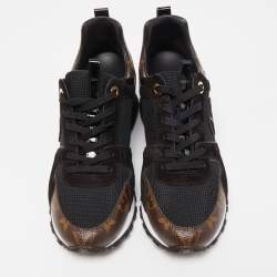 Louis Vuitton Brown/Black Monogram and Leather Run Away Sneakers Size 38