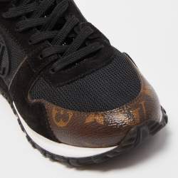 Louis Vuitton Brown/Black Monogram and Leather Run Away Sneakers Size 38