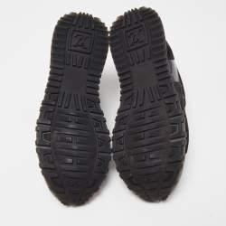 Louis Vuitton Brown/Black Monogram and Leather Run Away Sneakers Size 38