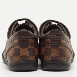 Louis Vuitton Brown Damier Ebene Canvas and Leather Low Top Sneakers Size 38