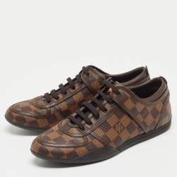 Louis Vuitton Brown Damier Ebene Canvas and Leather Low Top Sneakers Size 38