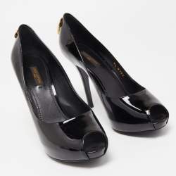 مملوكة مسبقًا Louis Vuitton Black Patent Leather Oh Really!  Pumps Size 37.5