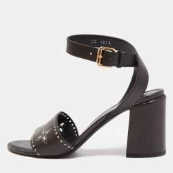 Louis Vuitton Brown Leather Horizon Block Heel Sandals Size 40 Louis Vuitton