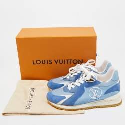Louis Vuitton Navy Blue Suede and Canvas Run Away Low Top Sneakers Size 37