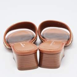 Louis Vuitton Brown Leather Lock It Sandals Size 37