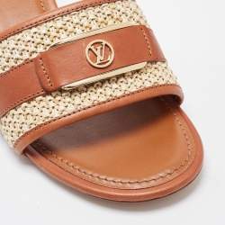 Louis Vuitton Brown Leather Lock It Sandals Size 37