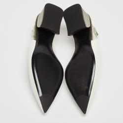 Louis Vuitton White Patent Leather Slingback Pumps Size 37