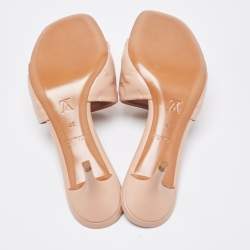 Louis Vuitton Beige Monogram Leather Revival Open Toe Slide Sandals Size 37