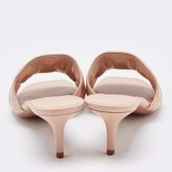 Louis Vuitton Beige Monogram Leather Revival Open Toe Slide Sandals Size 37